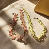 Embroidered Flower Choker Women Vintage Boho Floral Necklace Adjustable Daisy Rose Embroidery Choker for Dating Party Holiday