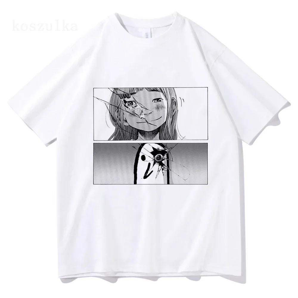 Summer men's anime-related Oyasumi- Punpun cartoon character pattern printed T-shirt, high-quality pure cotton streetwear