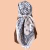High Quality Skinny Square Scarf Women Chain Print Foulard Neckerchief Lady Soft Satin Hairband Head Hijab Bag Ribbon Gift 90cm