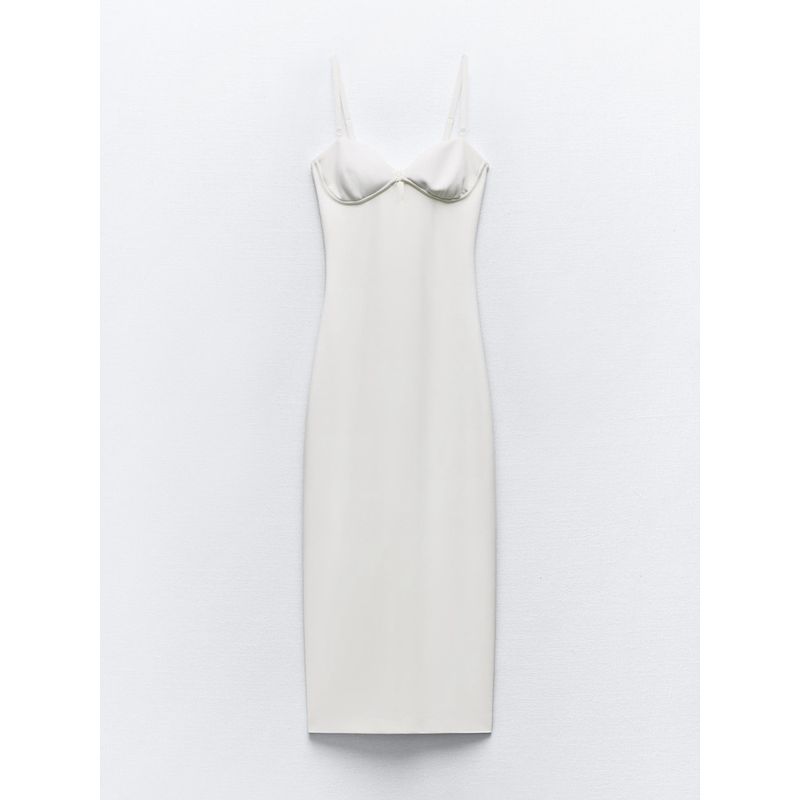 Za2024 Summer New Product Women's Clothes Sexy Split Waist Fitted Midi Sling Dress 4661315 250