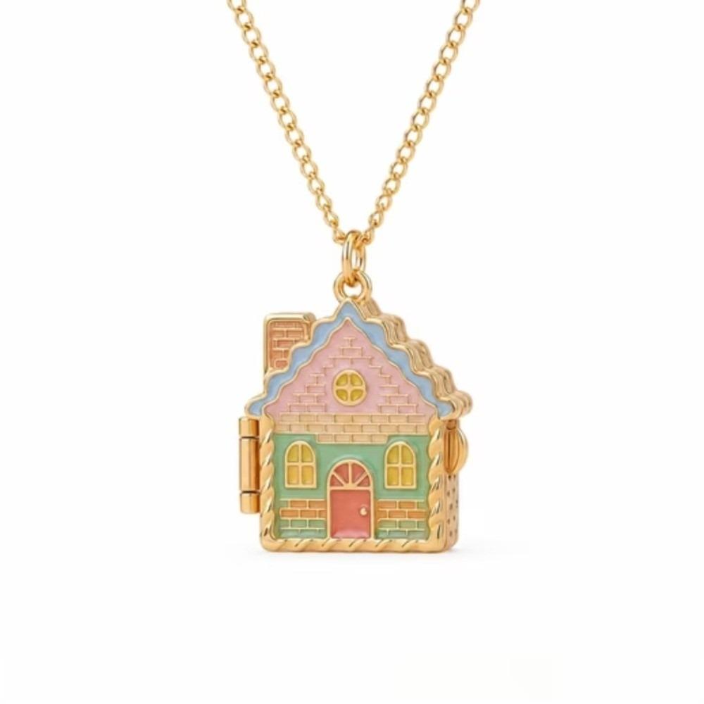 Elegant Openable Pendant Necklace Enamel Craft Opening Closing Necklace Birthday Gift