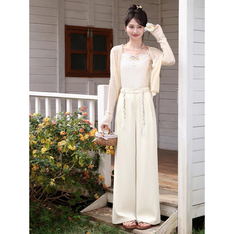 Lu Xiangnan Women's High-Waist Loose Straight Casual Pants