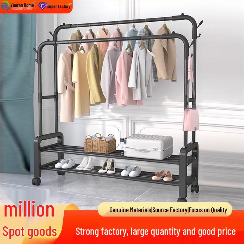 Floor-Standing Indoor Clothes Drying Rack and Coat/Hat Rack for Bedrooms and Dorms.