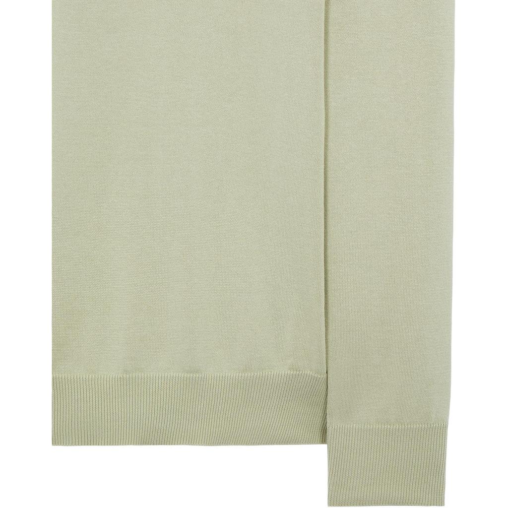 Stone Island Logo Patch Crewneck Light Green Men Tops 7615540B2-V0052
