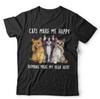Cats Make Me Happy, Humans Make Head Hurt Unisex & Kids Tshirt Funny Cute