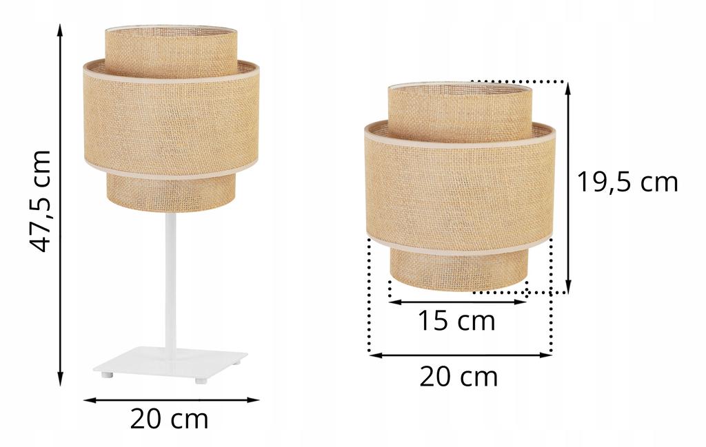 NIGHT TABLE LAMP BOHO JUTA LAMPSHADE 20 CM