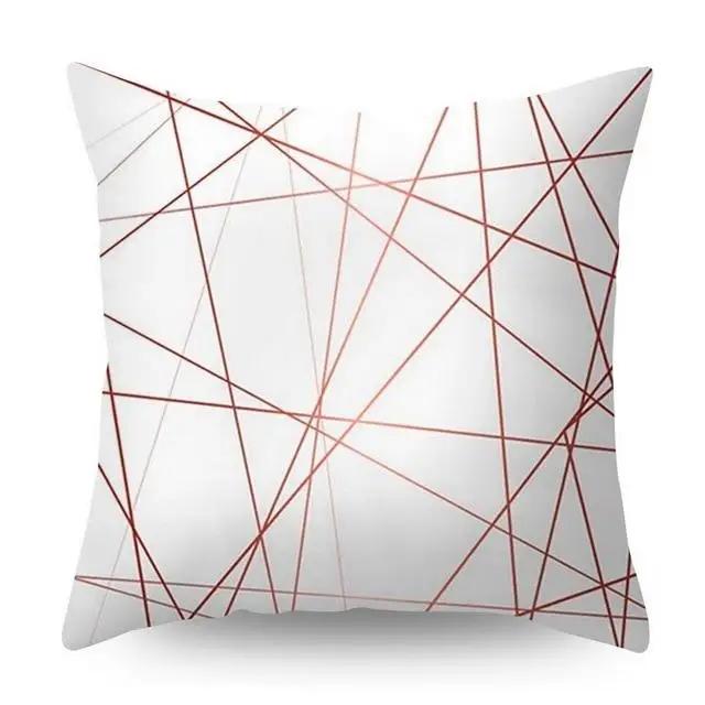Decorative Pillowcase Rose Gold Geometric Pineapple Glitter Polyester Sofa Cushion Cover Home Furnishings