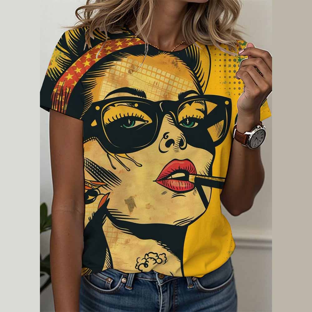 Fashion Women's T-Shirts Funny 3D Print Tops Short Sleeve T Shirt Summer Kawaii Africa Graphic Tees