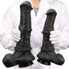 Siyah 6 Boyutu Altın At Yapay Penis Erkek ve Dişi Silikon Yumuşak Büyük Boy Anal Fişler Anal Plug Masturbator