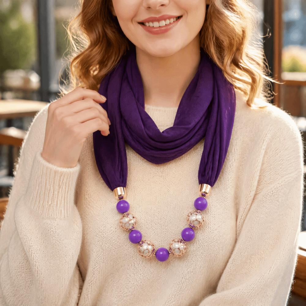 Vintage Style Women's Scarf Necklace Breathable Ethnic Necklace Scarf Beaded Pendant Scarf Dancers