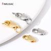 14K Gold Plated Brass 10mm Oval Lobster Clasps With Open Jump Rings,Lobster Claw Clasps For DIY Jewelry Making Supplies Findings
