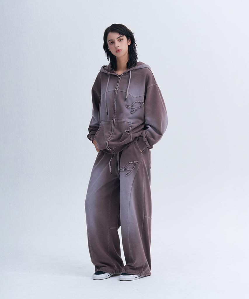 NINEZ Fade Wash Wide Sweatpants (2 Colors)