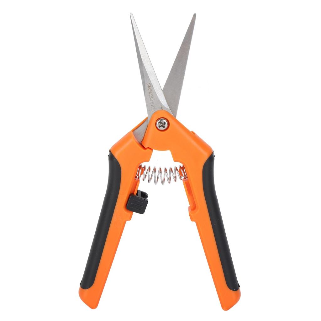 Garden Shrs Spring Loaded Side Locking Automatic Push Stainless Steel Garden Scissors