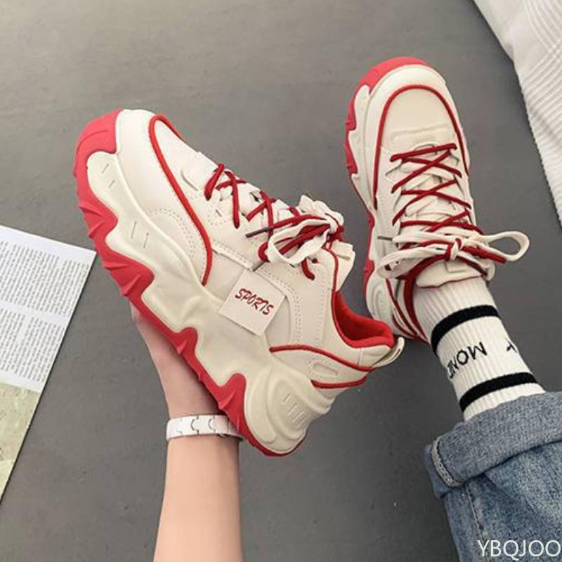 Women's Flat Sports Shoes New Vulcanized Casual Comfortable Multifunctional Sports Women's Shoes Thick Sole Versatile Dad Shoes