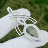 Pear Moss Prehnite Gemstone Swiss Blue Topaz Sterling Silver Mother New Pendant