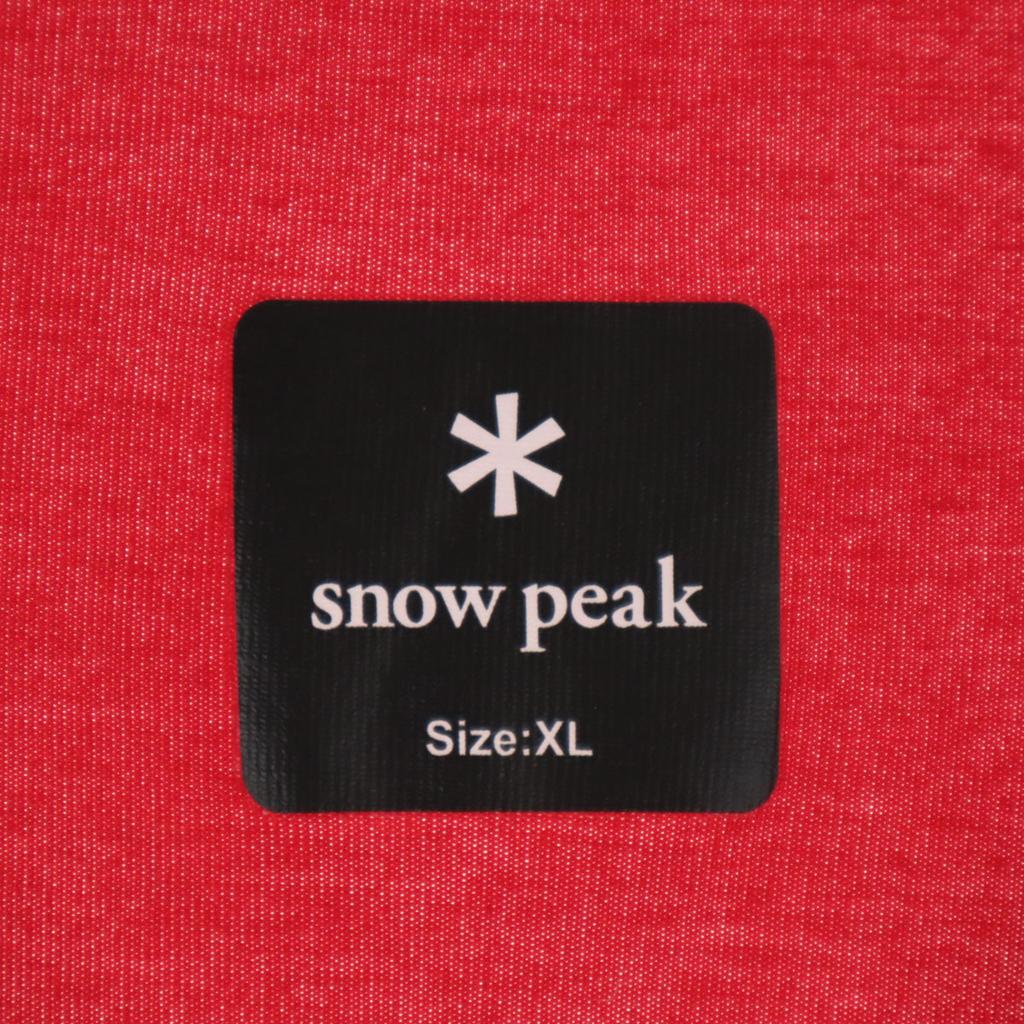 snowpeak Short sleeve T-shirt XL Red Outdoors Men's Used