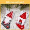 Cute Rudolph Christmas Stocking In Gray And Red For Festive Home Decoration