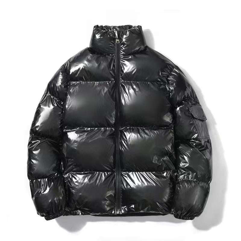 Cappotto invernale in cotone lucido da uomo stile coreano, colletto alto corto, taglia grande alla moda, 2022