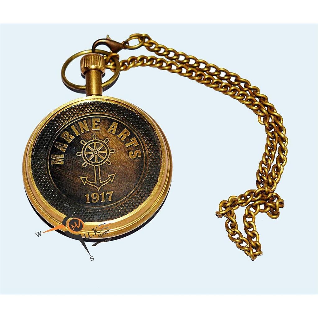 Montre de poche antique avec étui en cuir, cadeau vintage