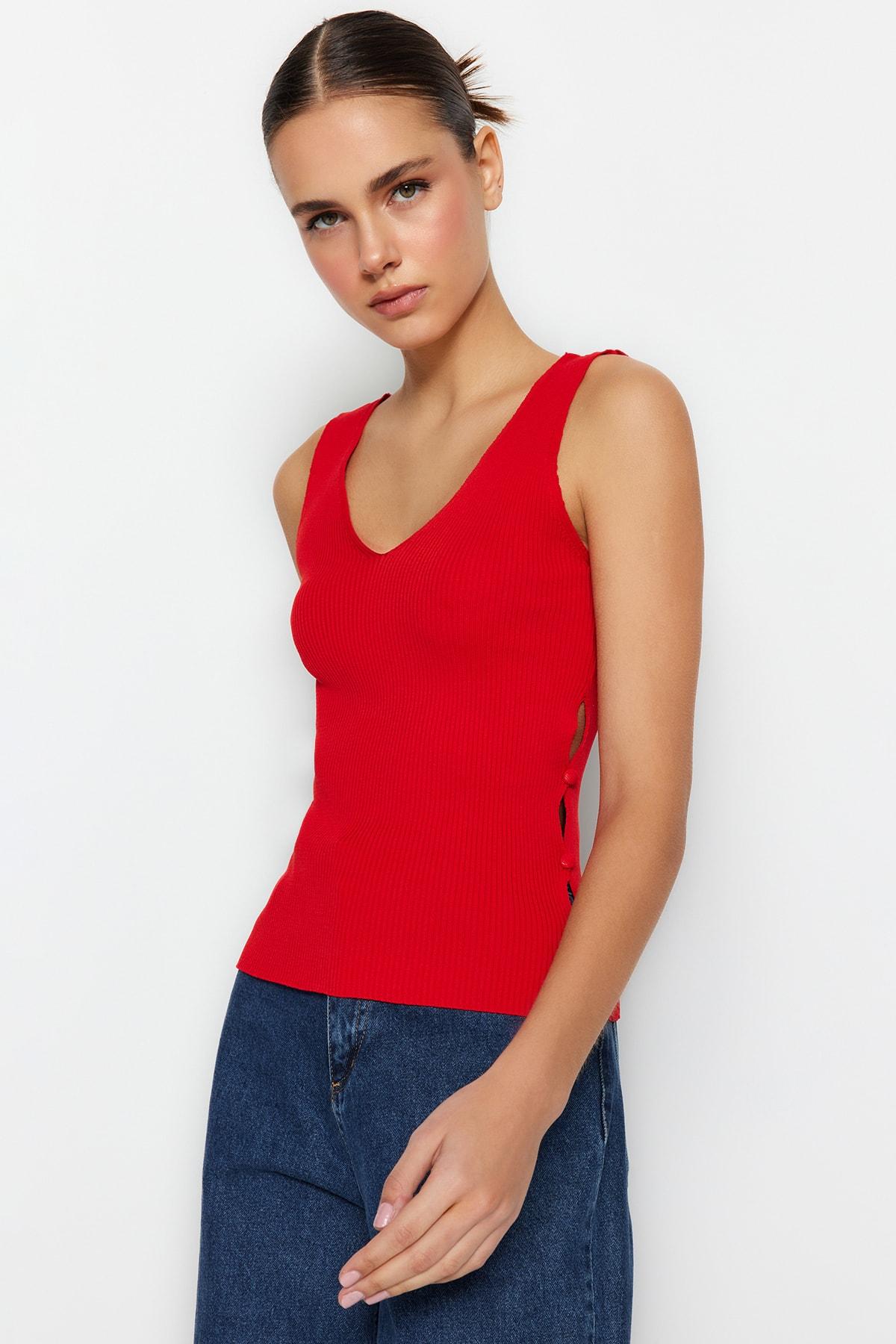 

Блуза - Красный - Классический крой