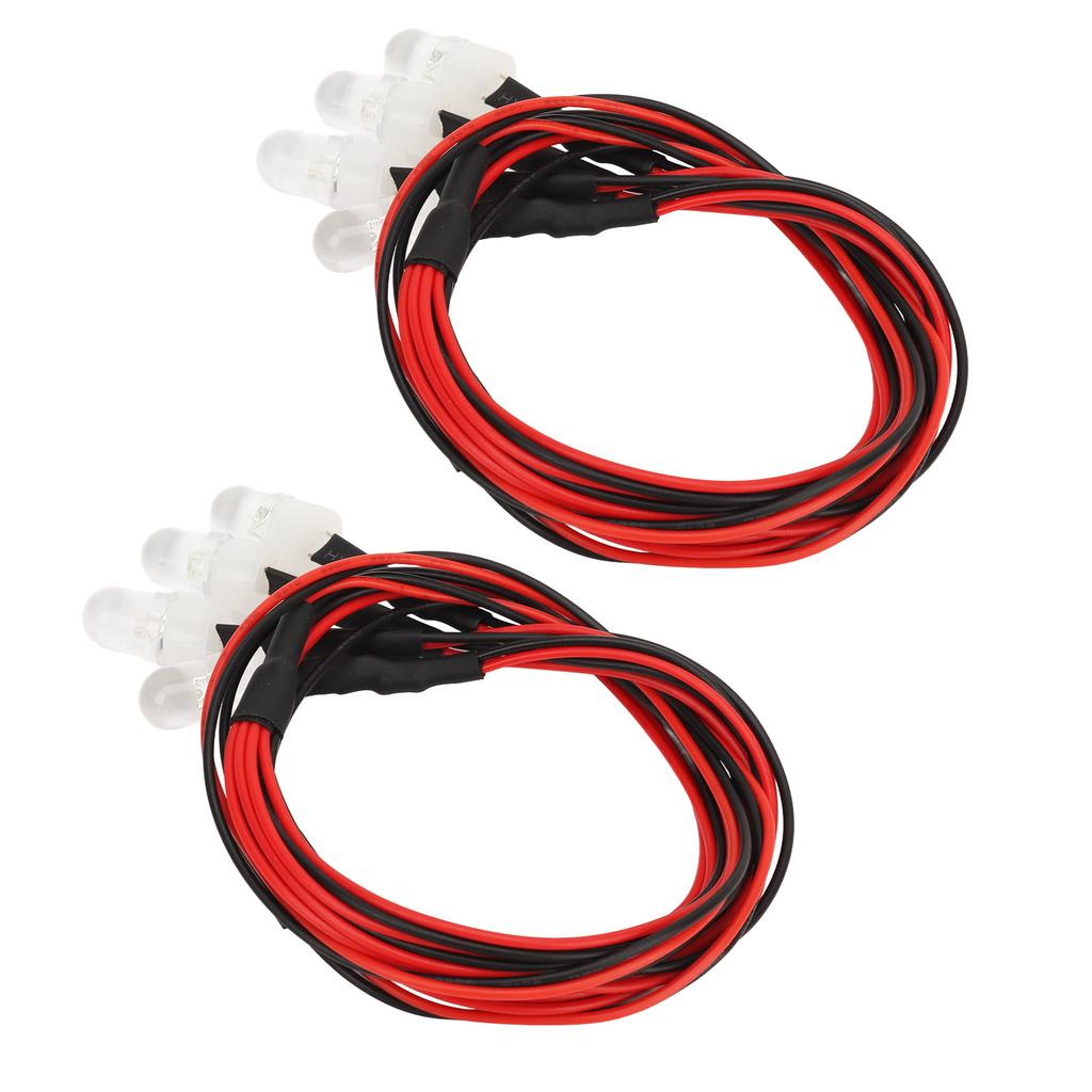 2PCS 4 LED RC Car Lights Universal 8mm White and Yellow RC Car Headlights Taillight Kit for Traxxas Lighting Accessories