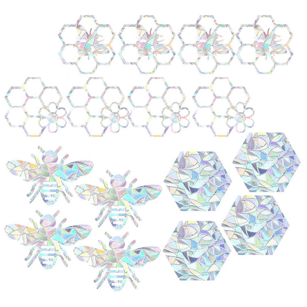 

16 шт. Радужные наклейки на окна Suncatcher, противоударные наклейки на окна для птиц