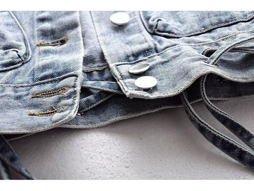 2022 Women's Slim Fit Lace-Up Denim Vest with Large Pockets - Summer Thin, Versatile, and Flattering.
