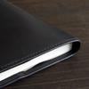 Handmade genuine leather book cover, A5 size (black), made in Japan by a bag maker