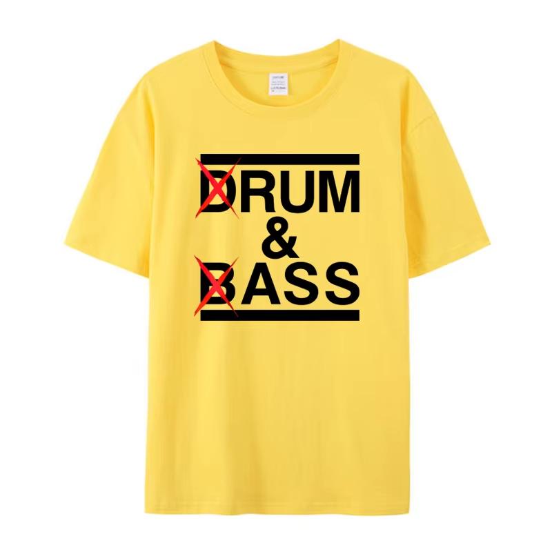 Funny Drum & Bass / Rum & B-Ass Lovers Drummer Leisure Men's T-Shirt Clothing Women Cotton Short Sleeve Tees Casual Vintage Tops