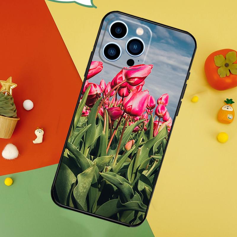 Tulips Flower Phone Case For iPhone 17 Pro Max 16 15 13 12 11 14 Pro Max Plus 12 13 Mini 16e 17 Air Cover