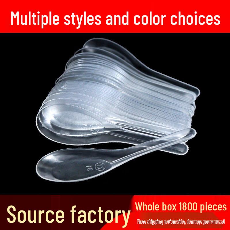 ZISIZ Disposable Plastic Soup Spoons