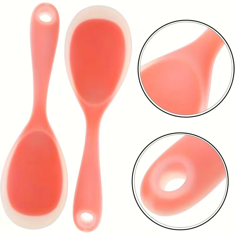 1pcs Food Grade Silicone Rice Spoon - Non-Stick & Heat Resistant, Protects Non-Stick Pots Rice Paddle Safe for Non-Stick Coating