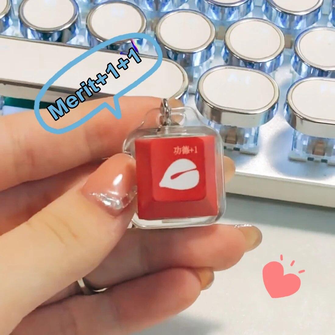 Креативный декомпрессионный светящийся брелок для клавиатуры Merit + 1 деревянный кончик — фото 3