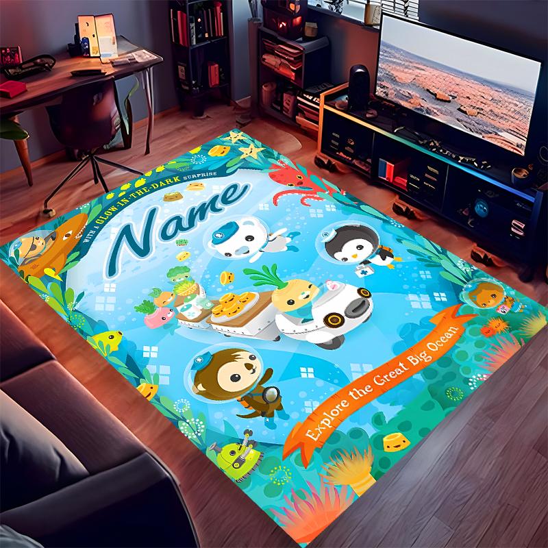 Custom Personalization Octonauts Print Area Rug - Soft, Washable Non-Slip Indoor Mat,Living Room,Home&Office Decorative Rug