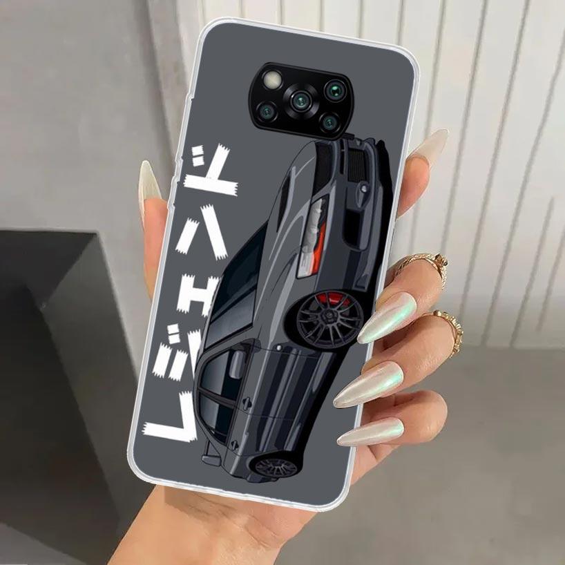 

JDM Tokyo Drift Sports Car Phone Case for Xiaomi Poco X5 X6 X7 Pro F7 Ultra M7 Redmi 15 15C 13 13C 12 12C 10 10A 10C 9 9A 9C 9T Redmi 9C