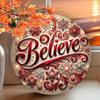 Believe" 2D Metal Sign with Christmas Print Design 7.8X7.8 inches (20X20 cm) Perfect for man cave garage and outdoor decoration