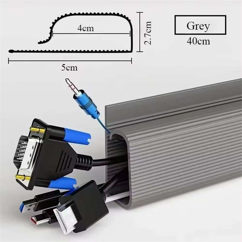 Channel Desk Cable Organizer Wire Management Accessories Network cable power cord Protecter No Drilling Under Desk Management Tray