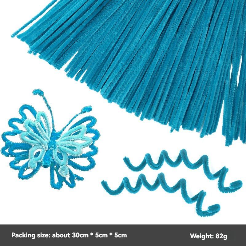 Plush Stick 100pcs Twisting Bar Chenille Stems Wire Pipe Kids Toys DIY Strips Creative Hobby Material Stem Iron Felt Wires