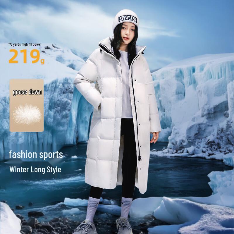 

XueZhongFei Women s Long Hooded Goose Down Jacket 170/92A