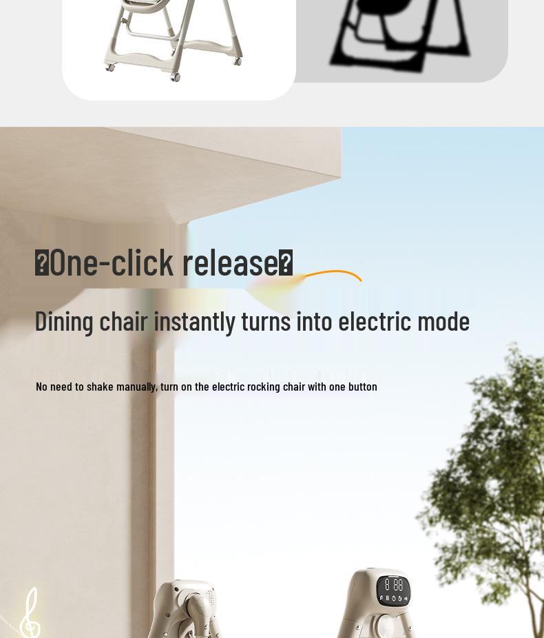 Smart Foldable Baby Dining Chair & Reclining Bassinet