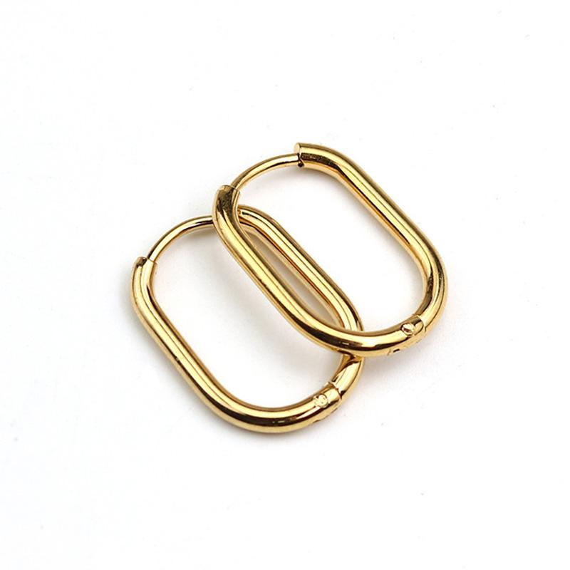 1 Pair High Polished Stainless Steel Hoop Earrings For Women/Men Geometric Allotype Ear Buckles Hip Hop Party Creative Jewelry