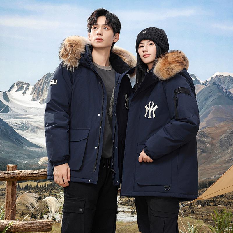 Hooded Men's and Women's Style Cotton Jacket Jacket Thickened Warm Anti Cold Leisure Loose Comfortable High Quality Fabric Feather Silk Down Jacket