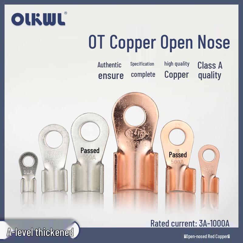 OLKWL Tinned Copper OT Open-Mouth Ring Terminal