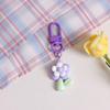 Young Girl's Heart Tulip Flower Keychain Candy Color Sweet Resin Tulip Keychain  Backpack Decor