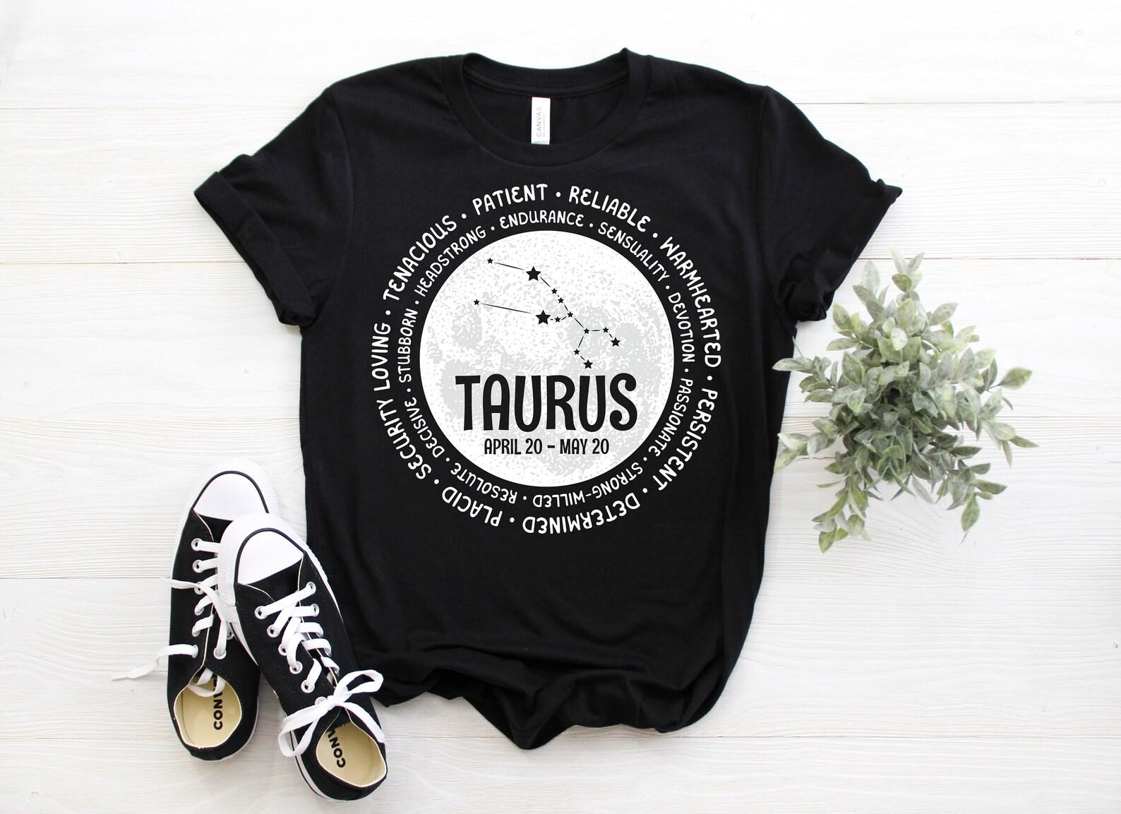 Taurus Facts Traits Horoscope Zodiac Astrological Sign Funny T-Shirt, Born On April 20 - May 20 Gifts, Cool Taurus Birthday Present Tees, 160