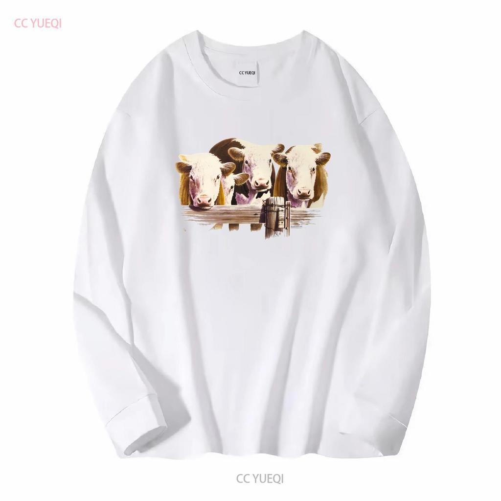 Cow T Shirt Hereford Cows SweaT Available on Request 298d long or short sleeves vintage Washed Versatile Top For Everyday Wear