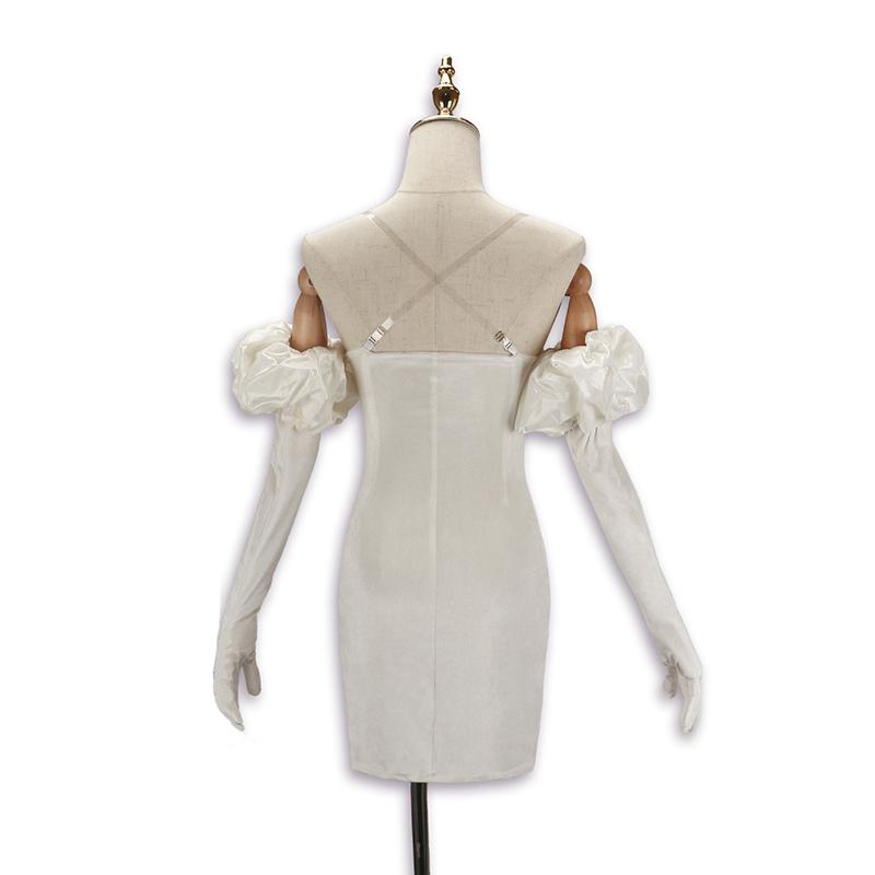 Anime Alien Stage Sua Cosplay Costume Women White Vintage Bowknot Singer Dress Halloween Party Suit