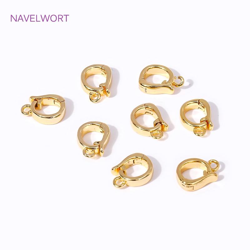 18K Gold Plated Hinged Necklace Enhancer,For Jewelry Making Supplies Pendant Bail Clasps Connector Fastener DIY Accessories