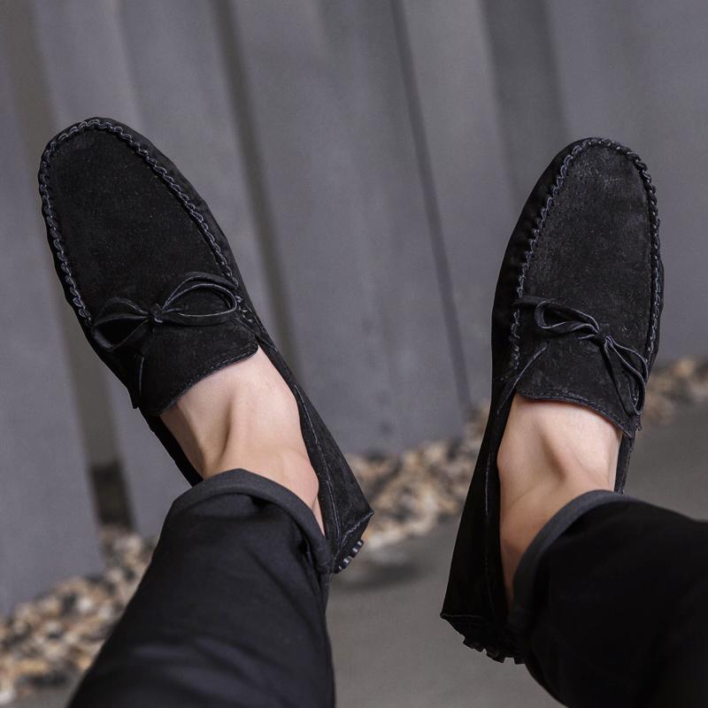 Suede Shoes Men Size  Luxury Men Loafers Soft Moccasins Man High Quality Shoes Casual Genuine Driving Flats Penny spring