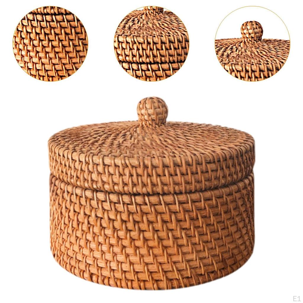 Handmade Rattan Box, Versatile Wicker Storage Solution for Bathroom and Shelf
